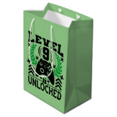 Sac Cadeau Moyen Joueur vidéo cool 9e anniversaire (Dos Angle)