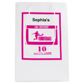 Sac Cadeau Moyen Joueuse de football fille, équipe fille d'annivers (Devant)