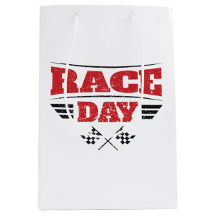 Sac Cadeau Moyen Jour de la course À damiers Drapeau Course de voit
