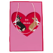 Sac Cadeau Moyen Jour des Valentines Corgi  (Devant)