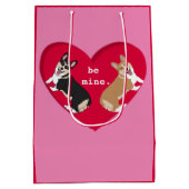 Sac Cadeau Moyen Jour des Valentines Corgi  (Dos)