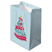 Sac Cadeau Moyen Joy to the World Christmas Citation Typographie (Devant Angle)
