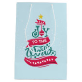 Sac Cadeau Moyen Joy to the World Christmas Citation Typographie (Dos)