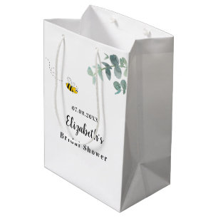 Sac Cadeau Moyen Joyeuse fête de mariage abeille mignonne eucalyptu