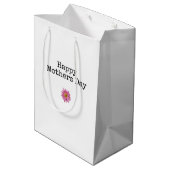Sac Cadeau Moyen Joyeuse Fête des mères Rose Daisy Modern Maman (Dos Angle)