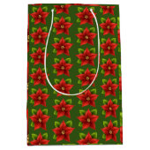 Sac Cadeau Moyen Joyeuse fleur de Noël (Devant)