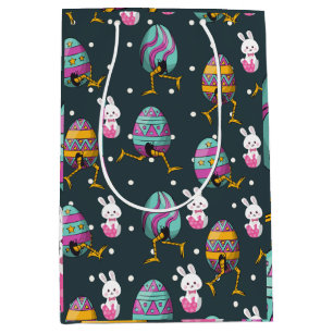 Sac Cadeau Moyen Joyeuse journée de Pâques - Drôle Lapin Souhaite M