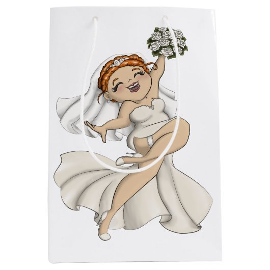 Sac Cadeau Moyen Joyeuse mariée 03 (Devant)