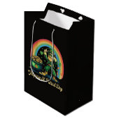 Sac Cadeau Moyen Joyeuse Saint-Patrick Drôle Leprechaun (Devant Angle)