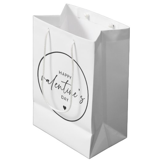 Sac Cadeau Moyen Joyeuse Saint-Valentin élégante typographie script (Devant Angle)