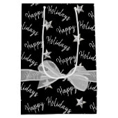 Sac Cadeau Moyen Joyeuses fêtes avec les étoiles Diamond (Dos)