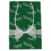 Sac Cadeau Moyen Joyeuses fêtes avec les flocons de neige (Devant)