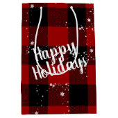 Sac Cadeau Moyen Joyeuses vacances dans les flocons de neige sur Pl (Devant)