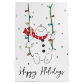Sac Cadeau Moyen Joyeuses vacances Swing Snowman (Dos)
