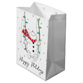 Sac Cadeau Moyen Joyeuses vacances Swing Snowman (Dos Angle)
