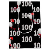 Sac Cadeau Moyen Joyeux 100e anniversaire Ballons (Dos)