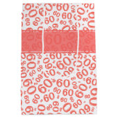 Sac Cadeau Moyen Joyeux 60e anniversaire Coral Random Numéro Motif (Dos)