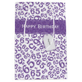 Sac Cadeau Moyen Joyeux 65e anniversaire fête violet Motif numéro (Devant)