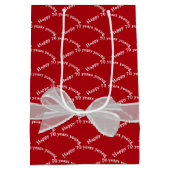 Sac Cadeau Moyen Joyeux 70e anniversaire Bow sur rouge (Dos)