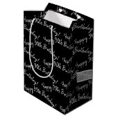 Sac Cadeau Moyen Joyeux 90ème anniversaire avec arc (Dos Angle)