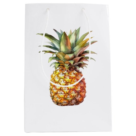 Sac Cadeau Moyen Joyeux ananas tropicaux (Devant)