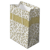 Sac Cadeau Moyen Joyeux anniversaire Age 55 Numéro Motif Or/Blanc (Dos Angle)