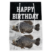 Sac Cadeau Moyen Joyeux Anniversaire Crappie Pêche Pêcheur Pêcheur (Dos)