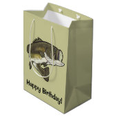 Sac Cadeau Moyen Joyeux anniversaire de basse de large ouverture (Dos Angle)