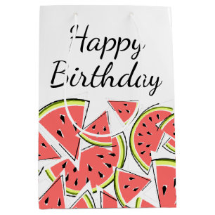 Sac Cadeau Moyen Joyeux anniversaire de la pastèque