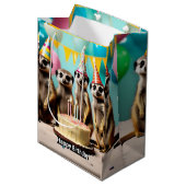 Sac Cadeau Moyen Joyeux anniversaire de Meerkat, (Devant Angle)