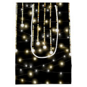 Sac Cadeau Moyen Joyeux Anniversaire Éclairé Sur Noir (Dos)