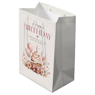 Sac Cadeau Moyen Joyeux Anniversaire Élégant