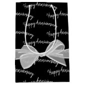 Sac Cadeau Moyen Joyeux anniversaire en noir (Devant)
