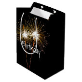 Sac Cadeau Moyen Joyeux Anniversaire Étoincelles avec Drapeau Améri (Dos Angle)