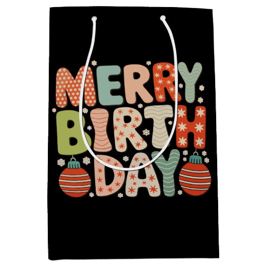 Sac Cadeau Moyen Joyeux Anniversaire Jour de naissance Mignonne Noë (Devant)