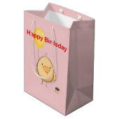 Sac Cadeau Moyen Joyeux anniversaire oiseau poussin thème Anniversa (Dos Angle)