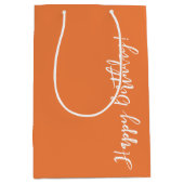 Sac Cadeau Moyen Joyeux anniversaire Orange (Devant)