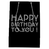 Sac Cadeau Moyen "Joyeux Anniversaire Pour Vous !" Noir & Blanc (Dos)