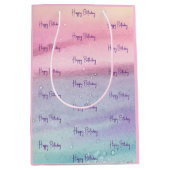 Sac Cadeau Moyen Joyeux anniversaire rose (Devant)