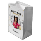 Sac Cadeau Moyen Joyeux Anniversaire simple personnalisé cadeau pho (Dos Angle)