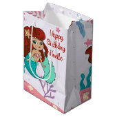 Sac Cadeau Moyen Joyeux anniversaire ! Sirène noire sous la mer (Devant Angle)