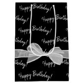 Sac Cadeau Moyen Joyeux arc d'anniversaire sur noir (Dos)