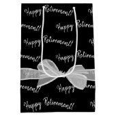 Sac Cadeau Moyen Joyeux arc de retraite sur noir (Dos)