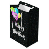 Sac Cadeau Moyen Joyeux Ballons D'Anniversaire En Parties scintilla (Devant Angle)