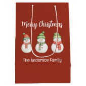 Sac Cadeau Moyen Joyeux bonhomme de neige de Noël (Dos)