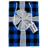 Sac Cadeau Moyen Joyeux Bow Anniversaire Sur Plaid (Devant)