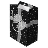 Sac Cadeau Moyen Joyeux Bow Anniversaire Sur Pois (Dos Angle)