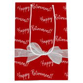 Sac Cadeau Moyen Joyeux bow de retraite en rouge (Dos)