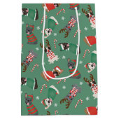 Sac Cadeau Moyen Joyeux Buldogs français de Noël (Dos)