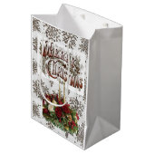 Sac Cadeau Moyen Joyeux Cadeaux de Noël (Devant Angle)